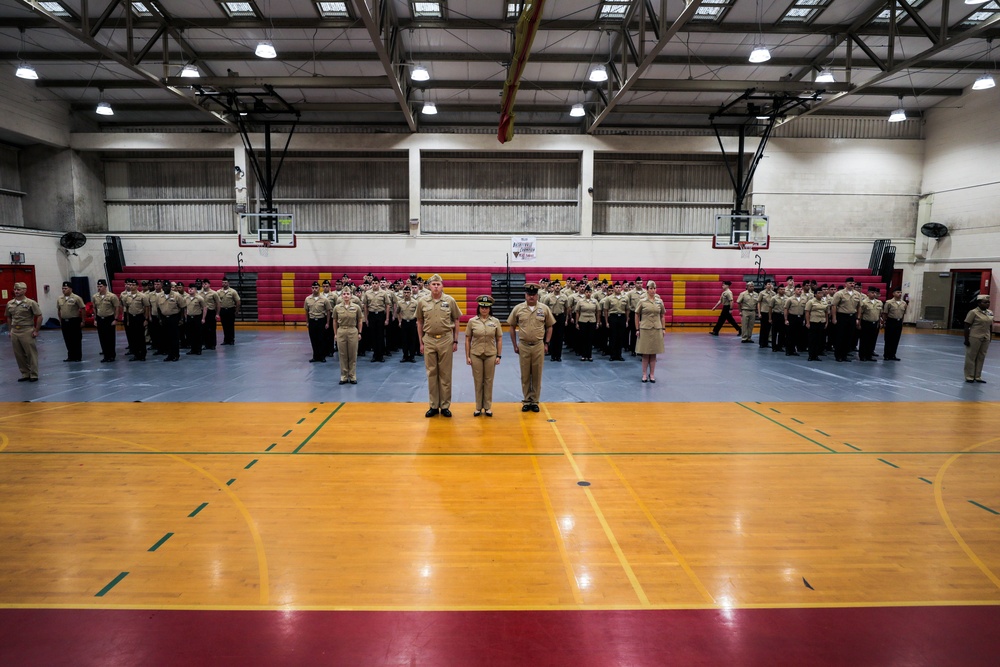 Keeping up Appearances: U.S. Sailors with 3rd Medical Battalion, Bravo Surgical Company participate in a quarterly uniform inspection