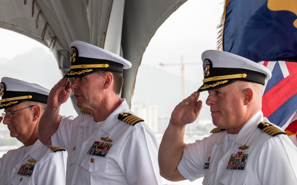 ATG MIDPAC HOLDS CHANGE OF COMMAND CEREMONY ABOARD THE MIGHTY MO.