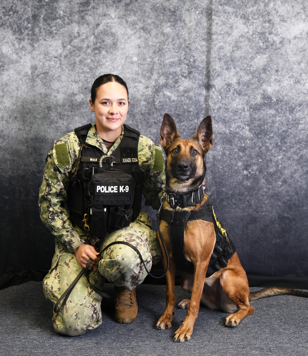 NAS Oceana's Military Working Dogs and their Handlers