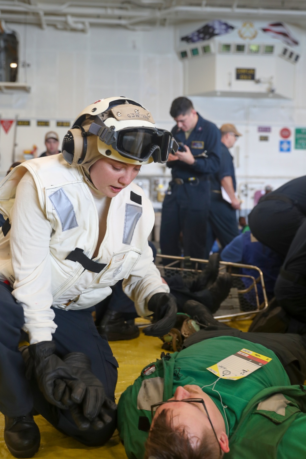 George Washington Sailors Conduct Mass Casualty Drill