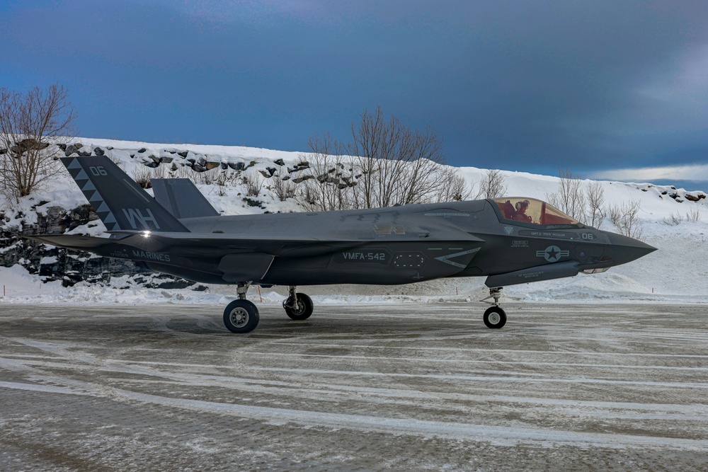 Marine Fighter Attack Squadron (VMFA) 542 executes flight operations in preparation for Exercise Nordic Response 24