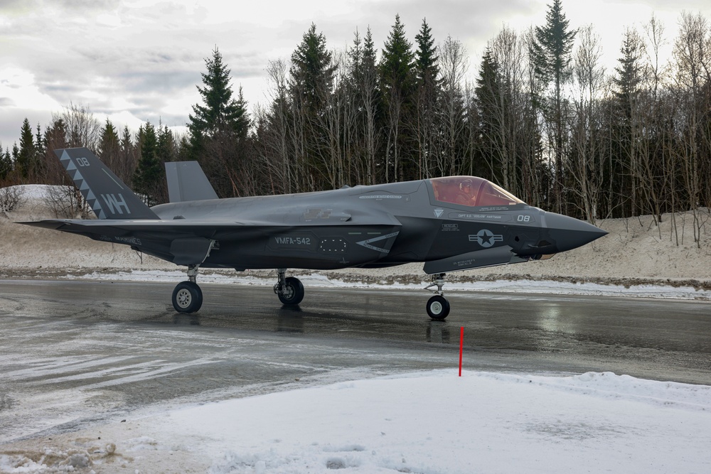 Marine Fighter Attack Squadron (VMFA) 542 executes flight operations in preparation for Exercise Nordic Response 24