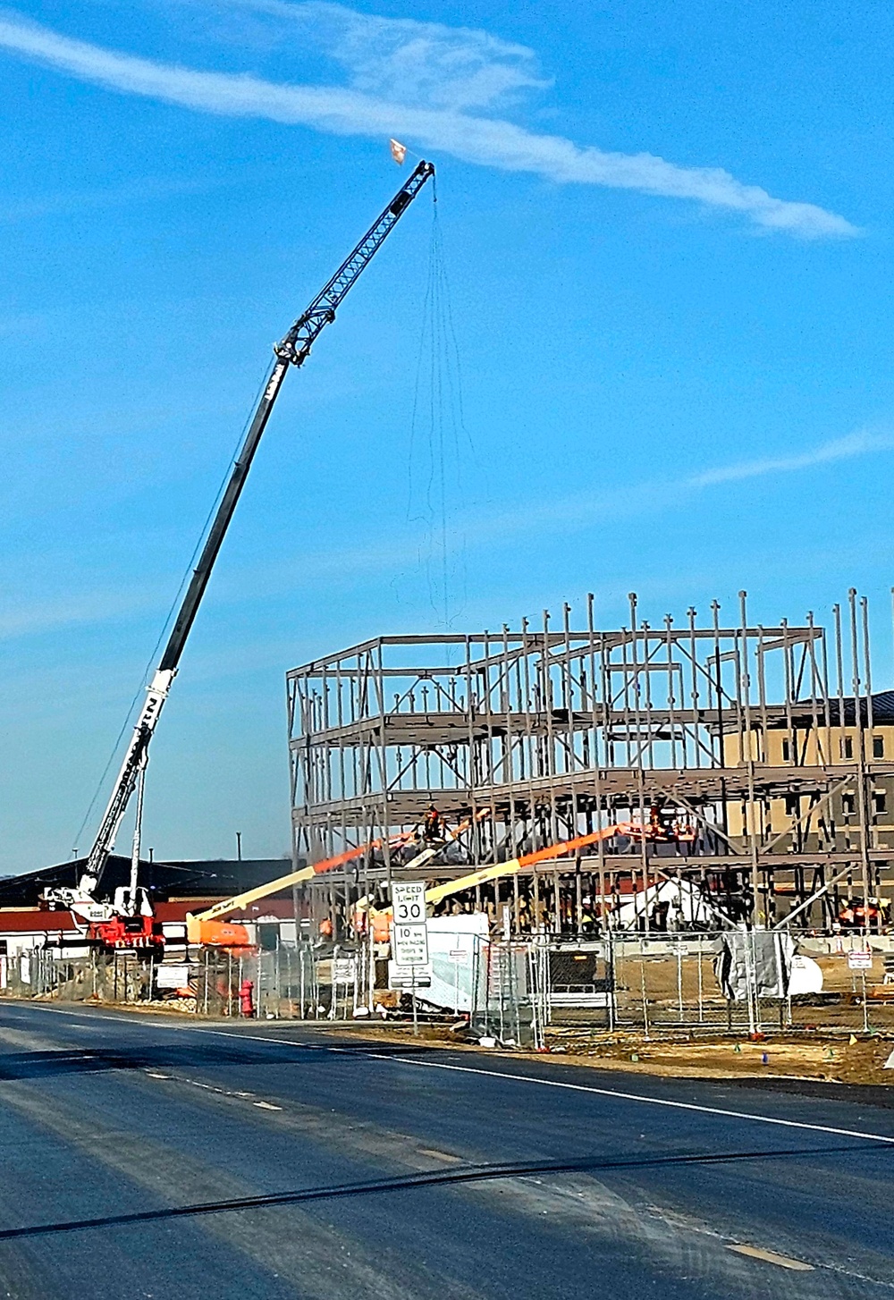 Fort McCoy’s third barracks project taking shape into late February; steel framework continues