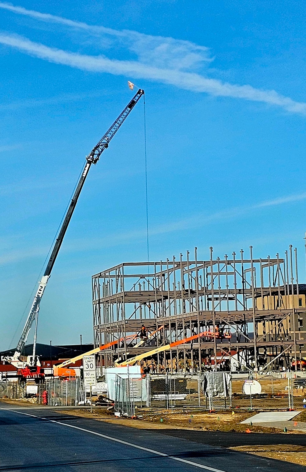 Fort McCoy’s third barracks project taking shape into late February; steel framework continues