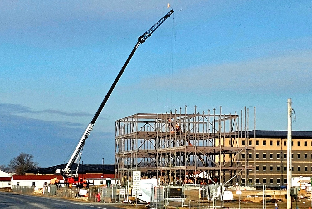 Fort McCoy’s third barracks project taking shape into late February; steel framework continues