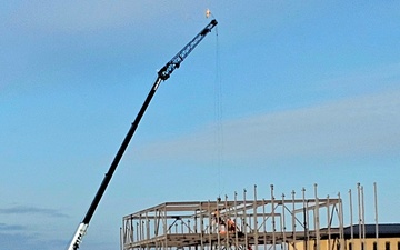 Fort McCoy’s third barracks project taking shape into late February; steel framework continues
