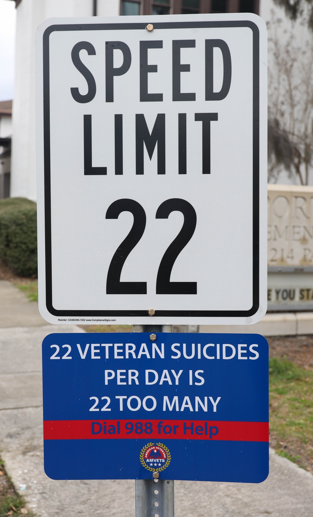 Local Community Unveils &quot;22&quot; mph Sign