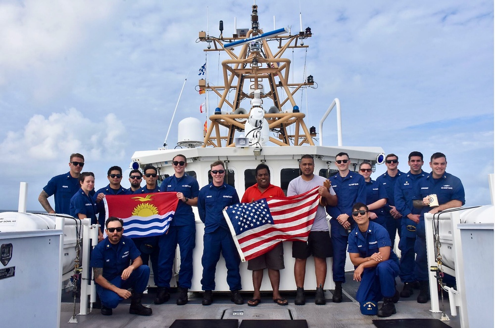 U.S. Coast Guard conduct joint patrol with Kiribati partners under Operation Blue Pacific