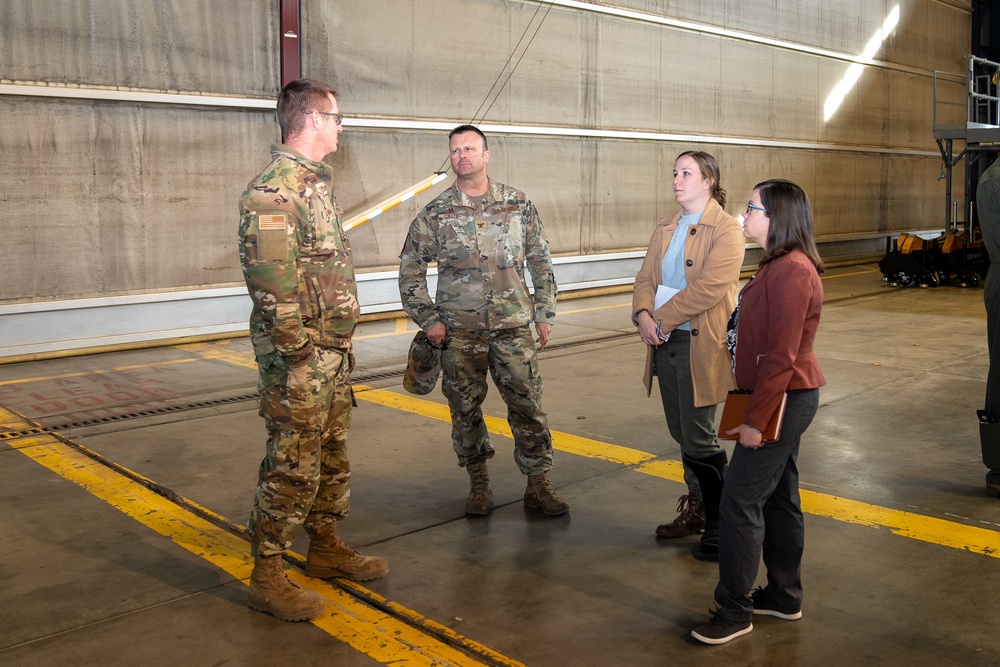 High Rollers converse with congressional staff representatives during their visit to Nevada Air National Guard Base