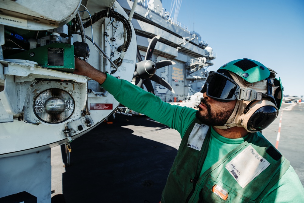 Checks are Performed on an E-2C Hawkeye