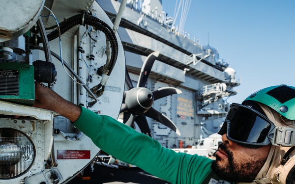 Checks are Performed on an E-2C Hawkeye