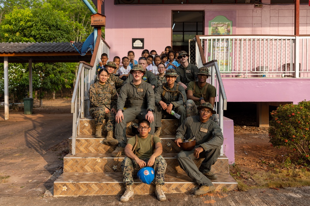 Strong Relationships and Strong Foundations: Marines with MWSS-171 begin building the Ban Prakaet School at Chanthaburi, Thailand