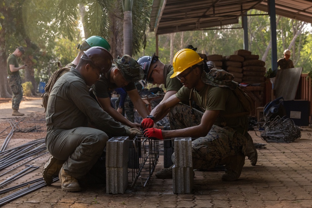 Strong Relationships and Strong Foundations: Marines with MWSS-171 begin building the Ban Prakaet School at Chanthaburi, Thailand