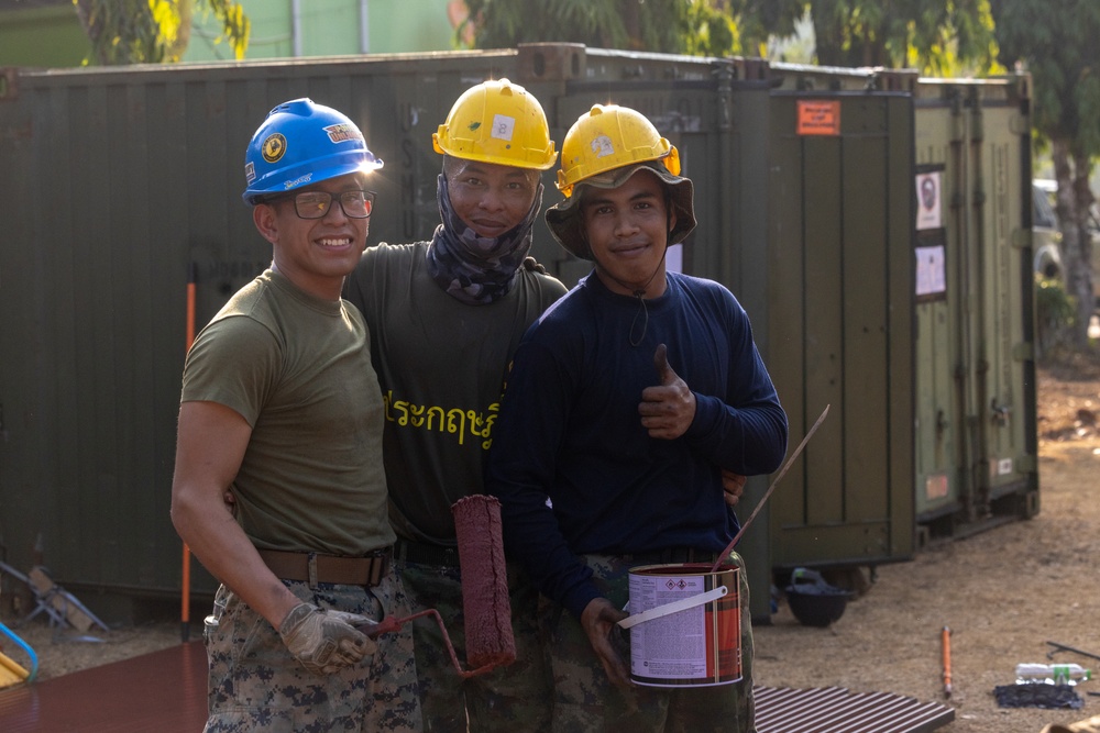 Strong Relationships and Strong Foundations: Marines with MWSS-171 begin building the Ban Prakaet School at Chanthaburi, Thailand