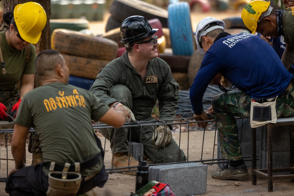 Strong Relationships and Strong Foundations: Marines with MWSS-171 begin building the Ban Prakaet School at Chanthaburi, Thailand