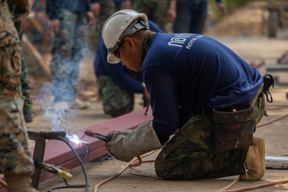 Strong Relationships and Strong Foundations: Marines with MWSS-171 begin building the Ban Prakaet School at Chanthaburi, Thailand