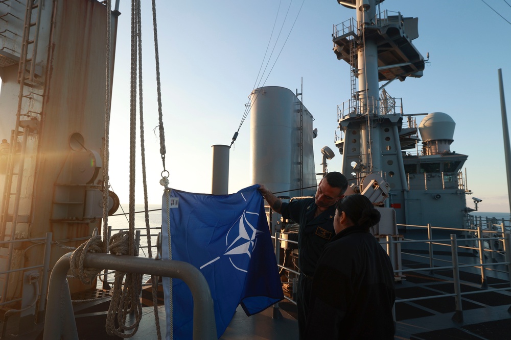 USS Bataan Raises NATO Flag