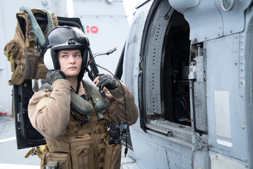 Helicopter Sea Combat Squadron 23 prepares for flight operations while underway for NASA’s Underway Recovery Test 11