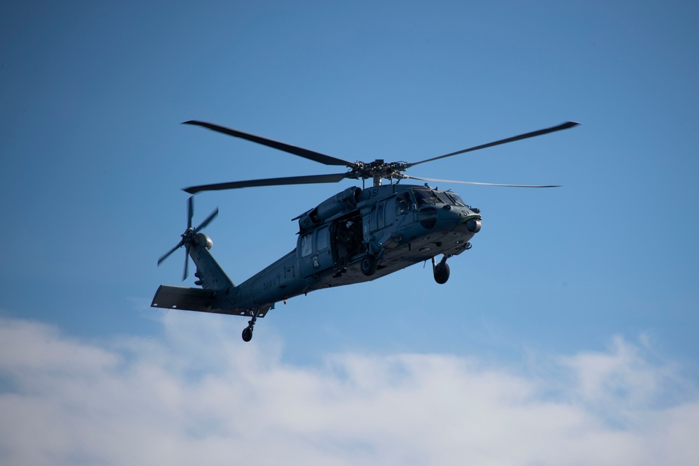 Helicopter Sea Combat Squadron 23 conducts flight operations for NASA’s Underway Recovery Test 11