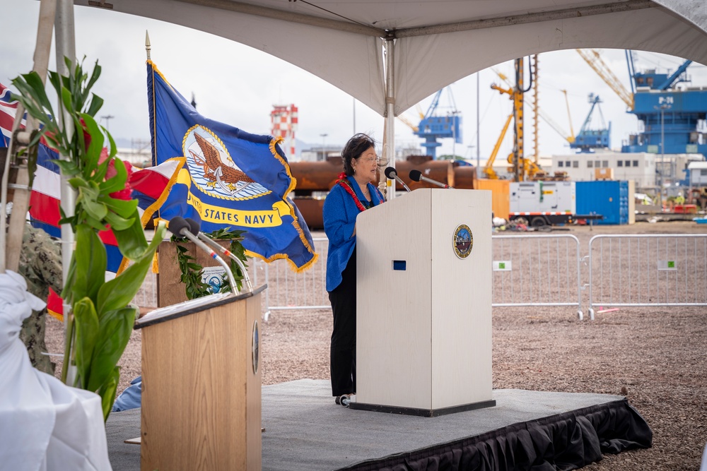 Pearl Harbor Naval Shipyard Dry Dock 5 Anchoring Ceremony