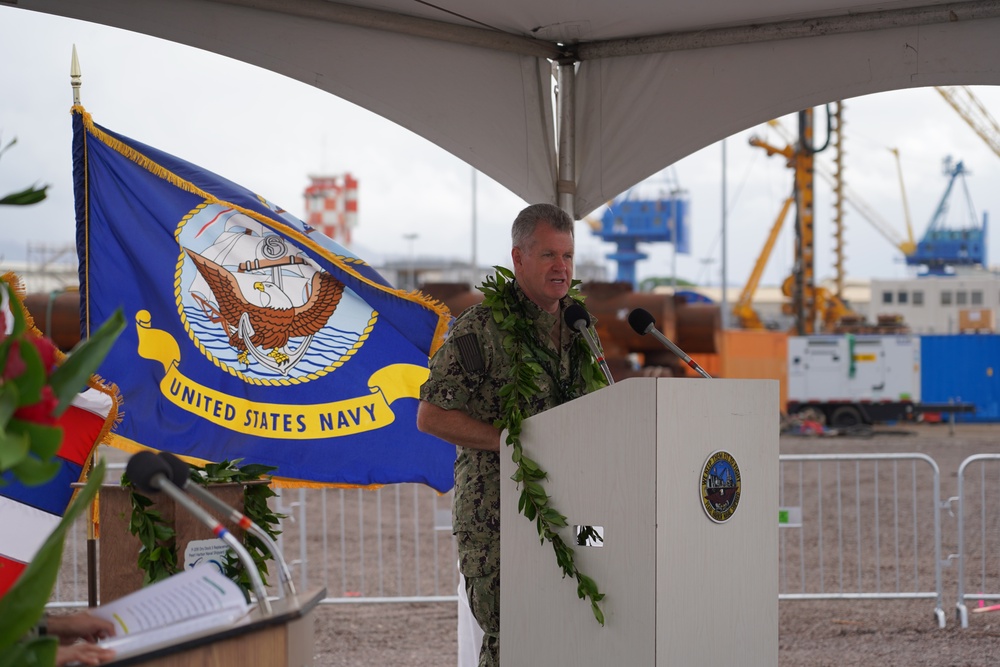 Pearl Harbor Naval Shipyard &amp; IMF Dry Dock 5 Anchoring Ceremony