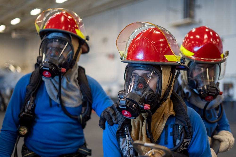 George Washington conducts hangar bay drill