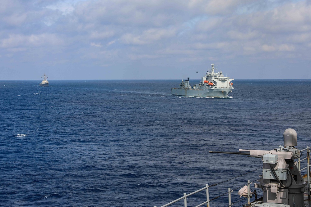 USS Carter Hall (LSD 50) Conducts Photo Exercise, Feb. 25, 2024