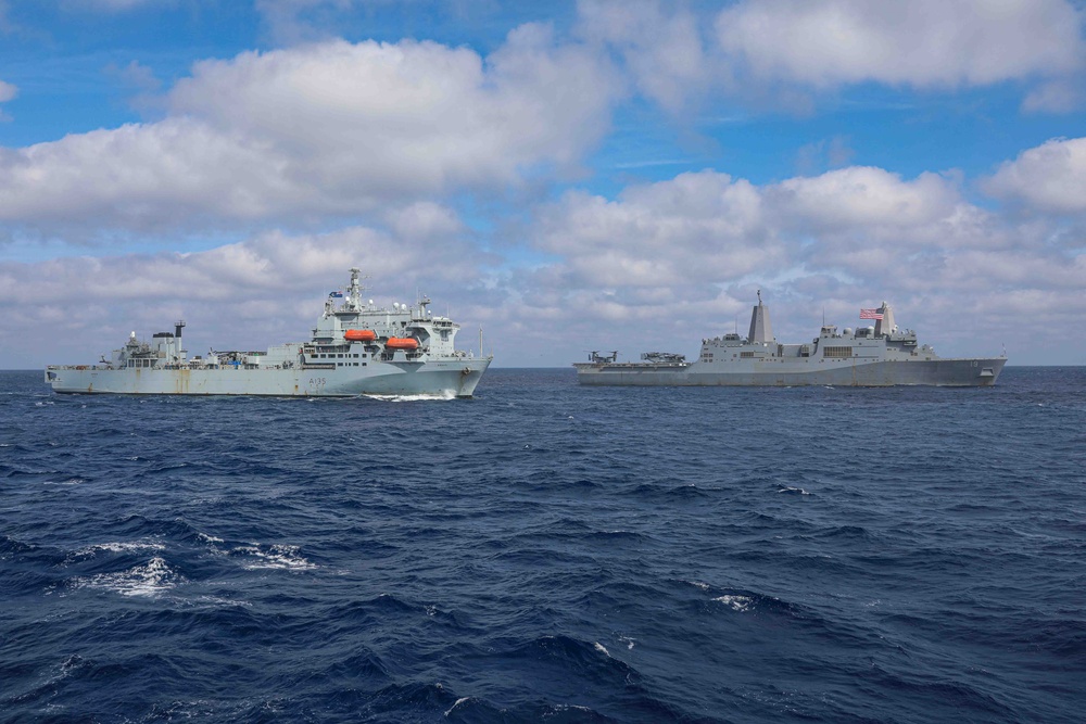 USS Carter Hall (LSD 50) Conducts a Photo Exercise, Feb. 25, 2024