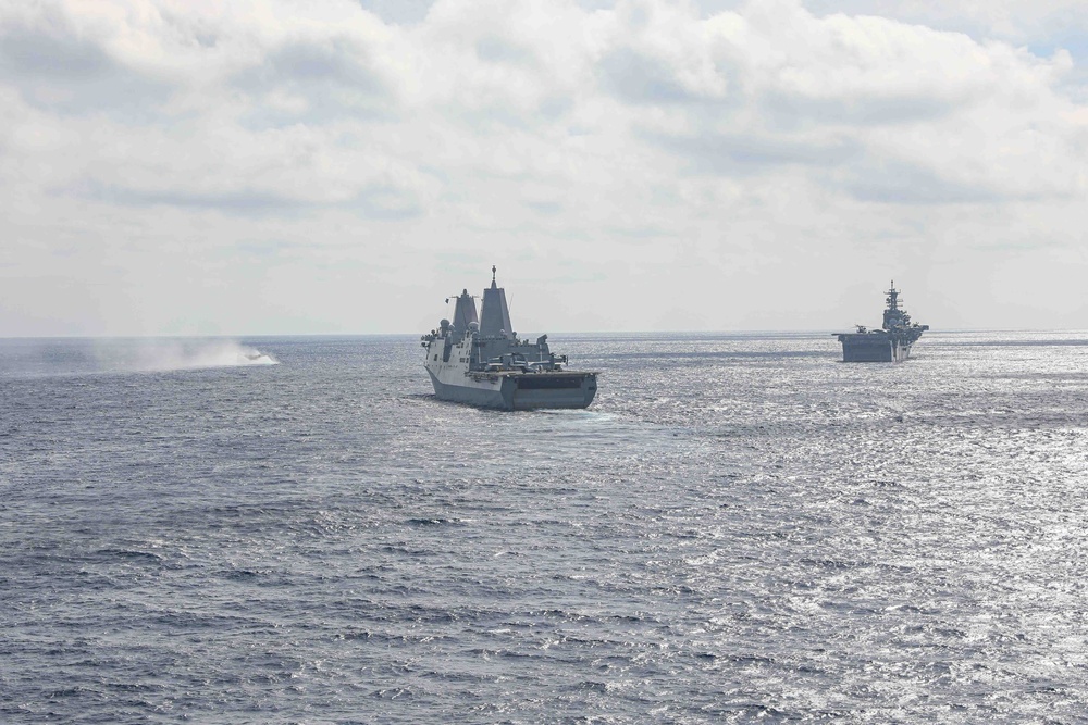 USS Carter Hall (LSD 50) Conducts a Photo Exercise, Feb. 25, 2024