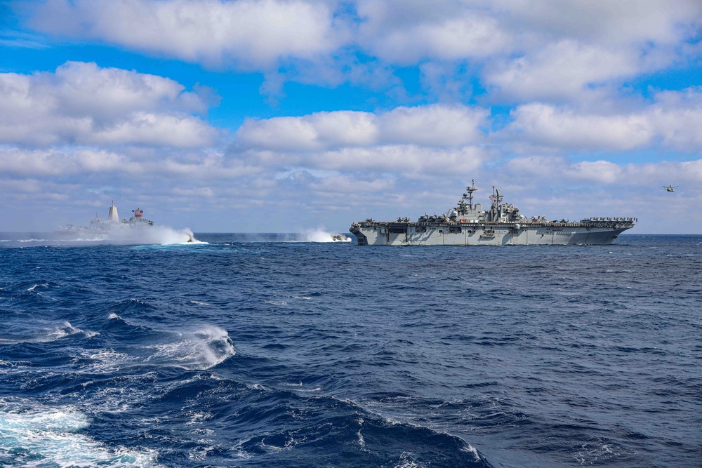 USS Carter Hall (LSD 50) Conducts a Photo Exercise, Feb. 25, 2024