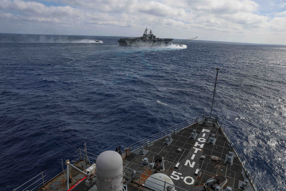 USS Carter Hall (LSD 50) Conducts a Photo Exercise, Feb. 25, 2024