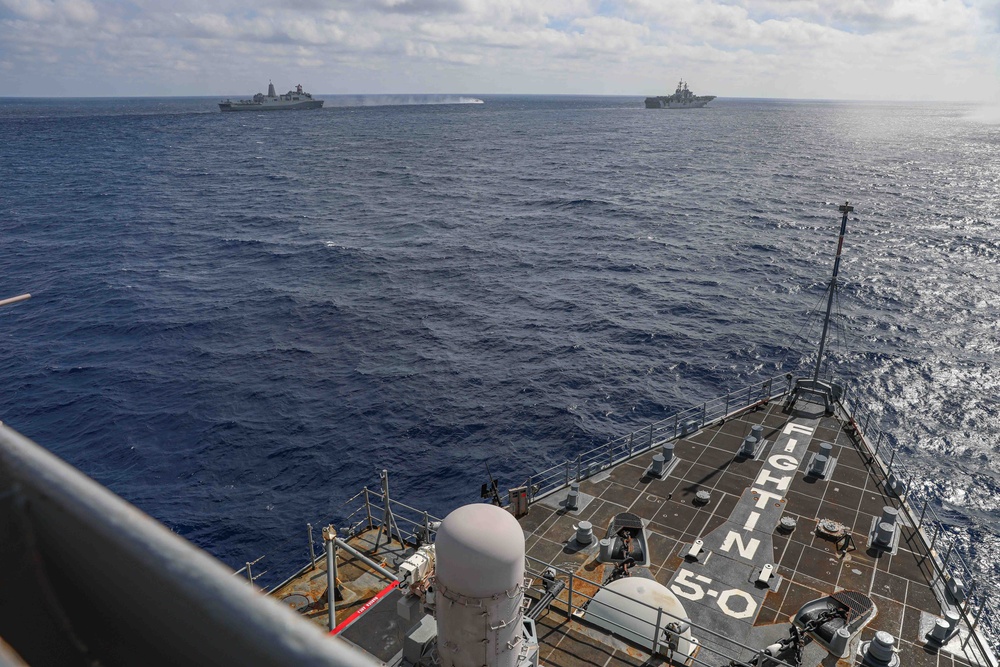 USS Carter Hall (LSD 50) Conducts a Photo Exercise, Feb. 25, 2024