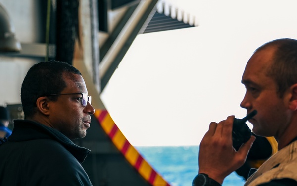 Sailors Conduct Maintenance on Aircraft Elevator