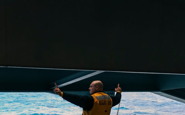 Sailors Conduct Maintenance on Aircraft Elevator