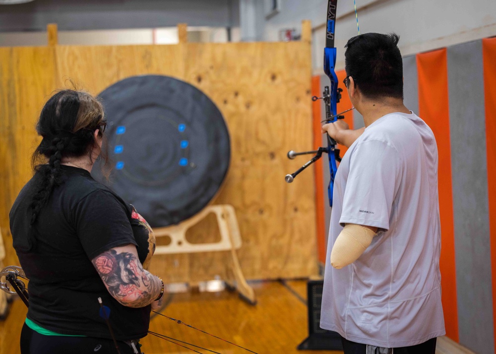 Navy Wounded Warrior Trials at JBPHH - Archery Practice