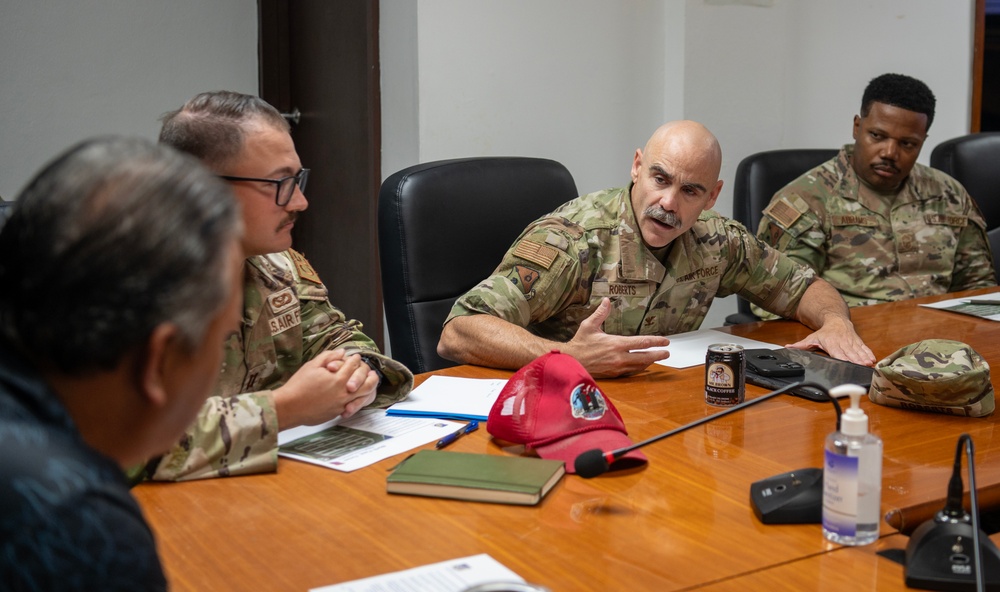 356th ECEG leadership discuss construction plans with Mayor of Tinian