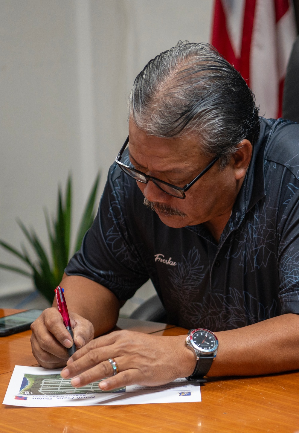 356th ECEG leadership discuss construction plans with Mayor of Tinian