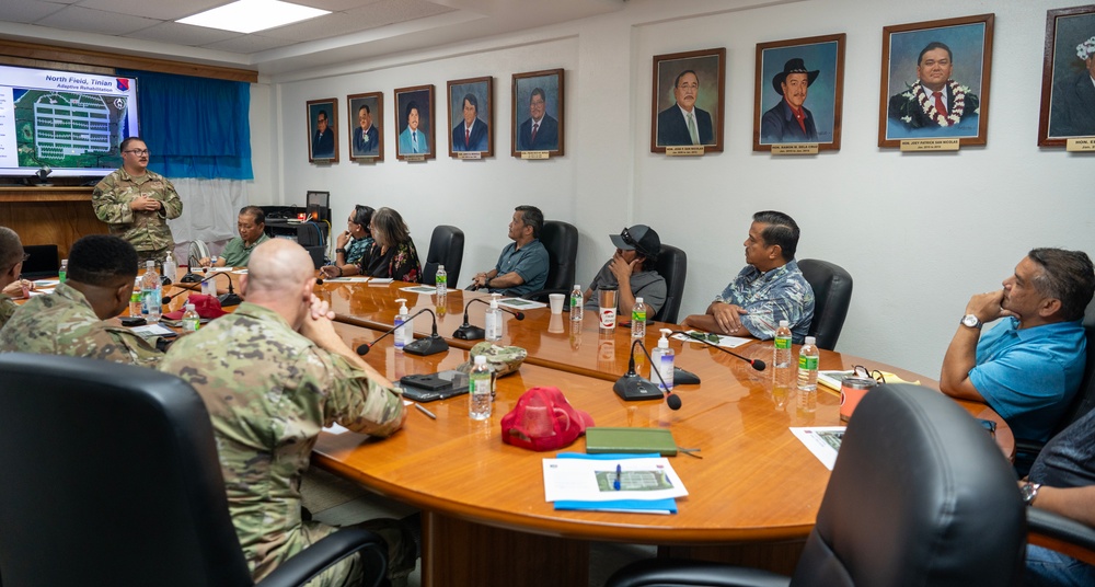 356th ECEG leadership discuss construction plans with Mayor of Tinian