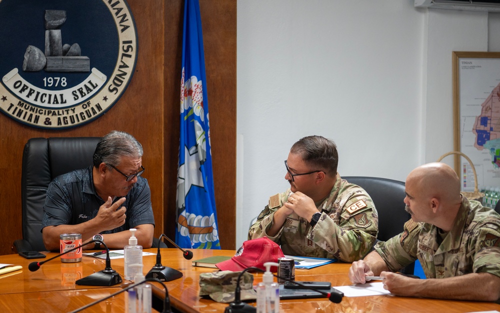 356th ECEG leadership discuss construction plans with Mayor of Tinian