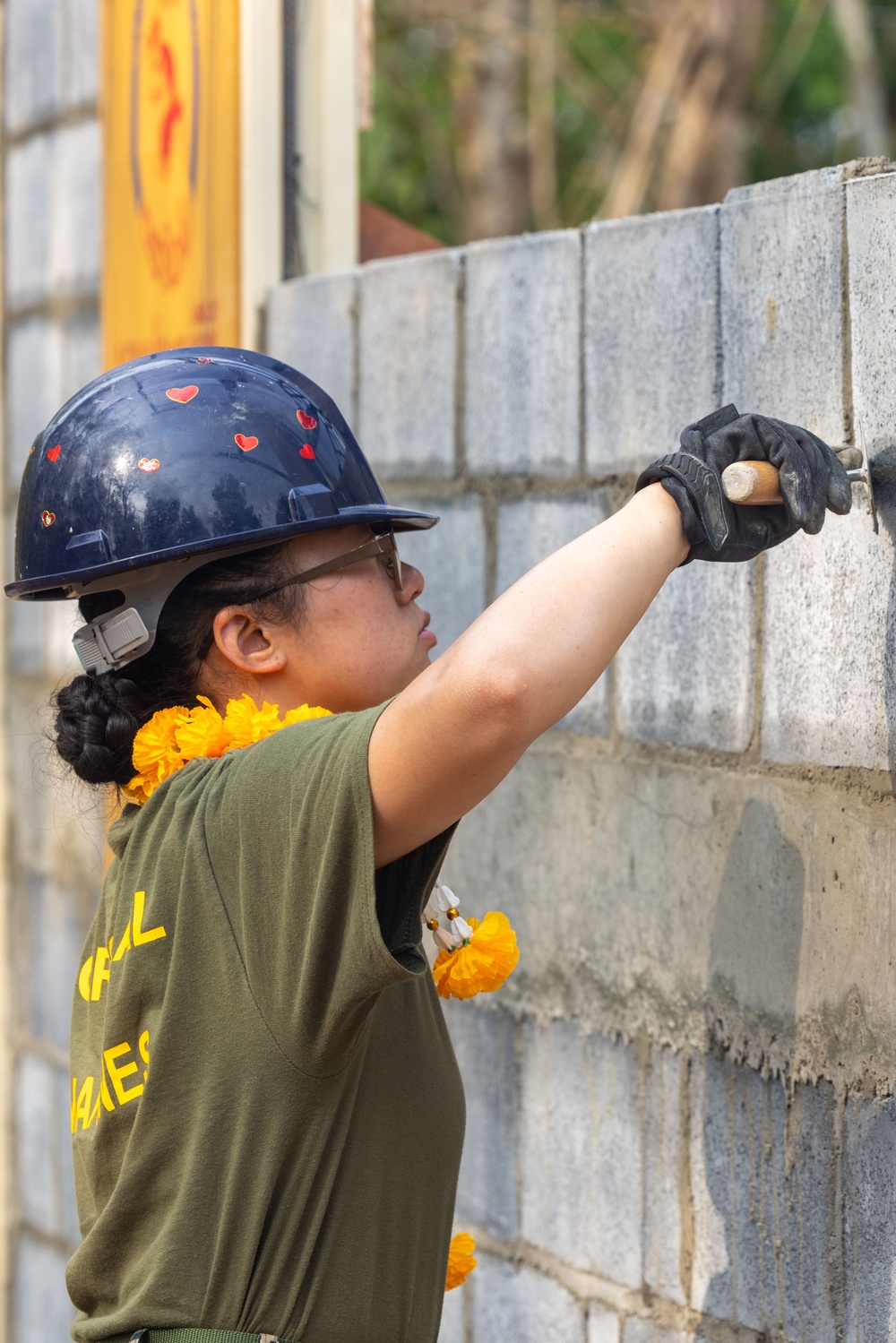 Cobra Gold 24; Marines with Marine Wing Support Squadron 171 lay bricks at the Ban Prakaet School