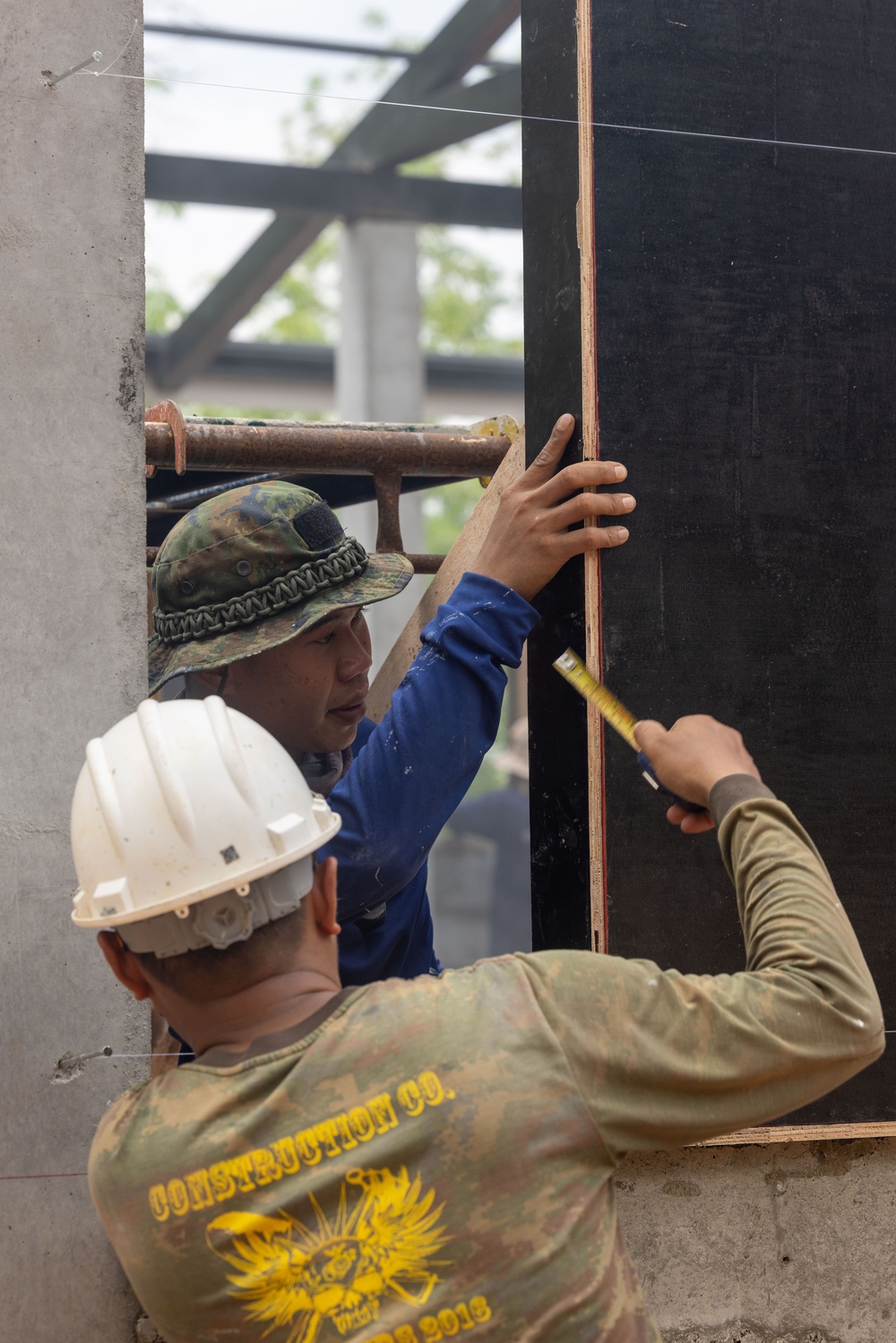 Cobra Gold 24; Marines with Marine Wing Support Squadron 171 lay bricks at the Ban Prakaet School