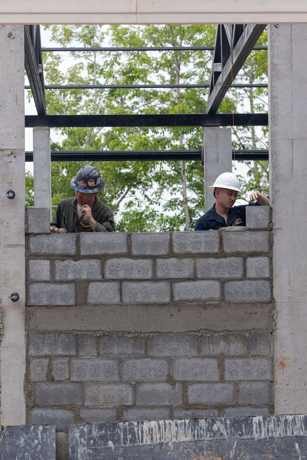 Cobra Gold 24; Marines with Marine Wing Support Squadron 171 lay bricks at the Ban Prakaet School