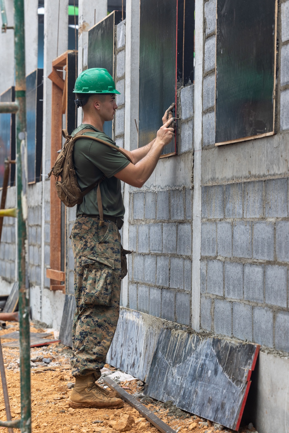 Cobra Gold 24; Marines with Marine Wing Support Squadron 171 lay bricks at the Ban Prakaet School
