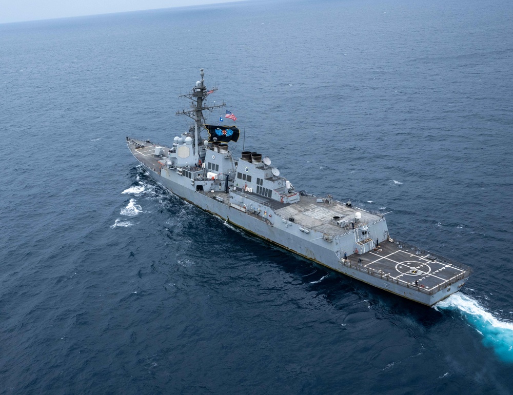 Aerial Photos of USS Mason in the Red Sea During Operation Prosperity Guardian