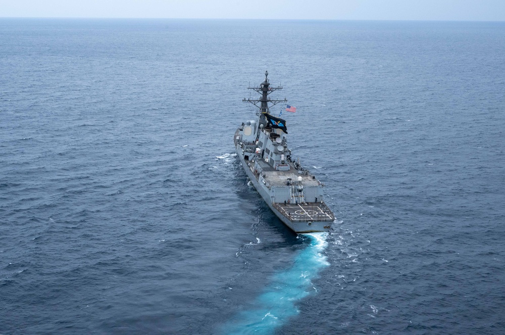 Aerial Photos of USS Mason in the Red Sea During Operation Prosperity Guardian