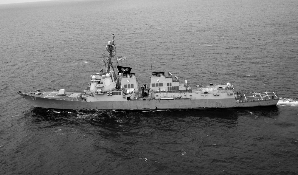 Aerial Photos of USS Mason in the Red Sea During Operation Prosperity Guardian