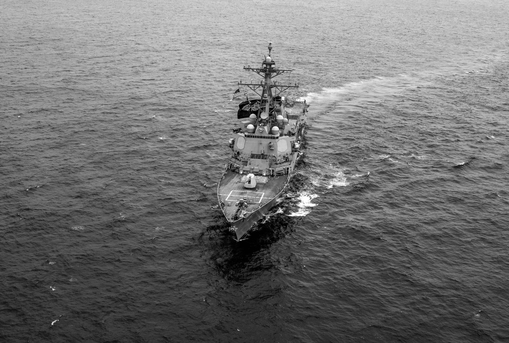 Aerial Photos of USS Mason in the Red Sea During Operation Prosperity Guardian