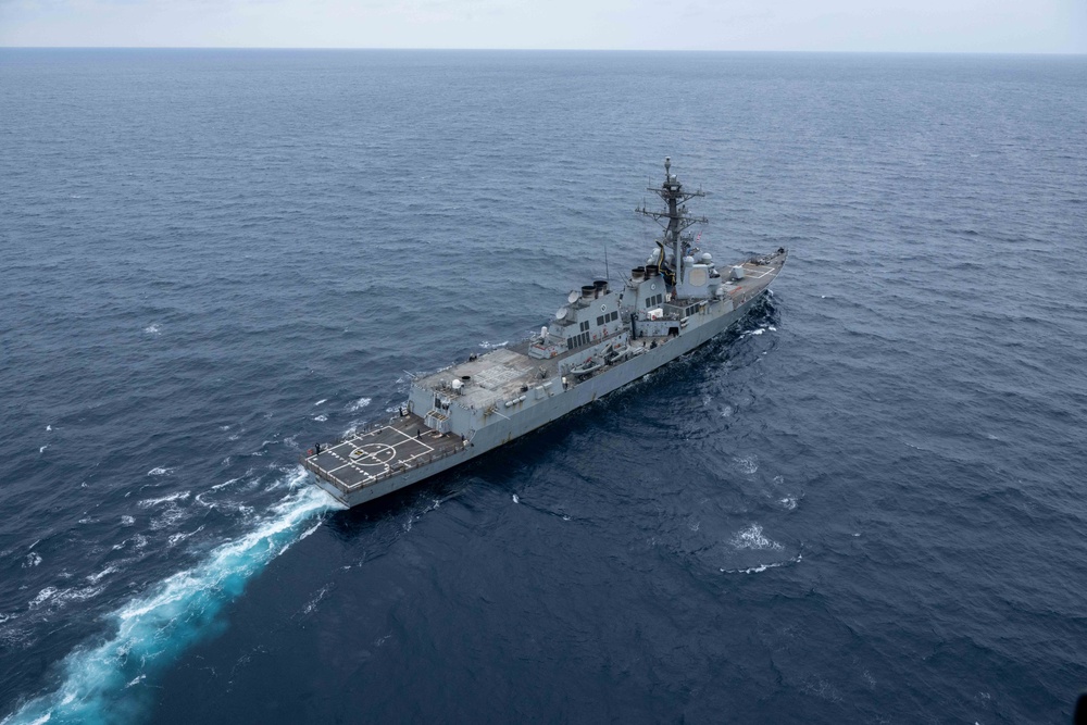 Aerial Photos of USS Mason in the Red Sea During Operation Prosperity Guardian