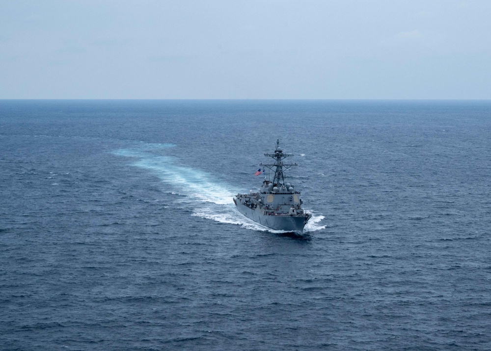 Aerial Photos of USS Mason in the Red Sea During Operation Prosperity Guardian