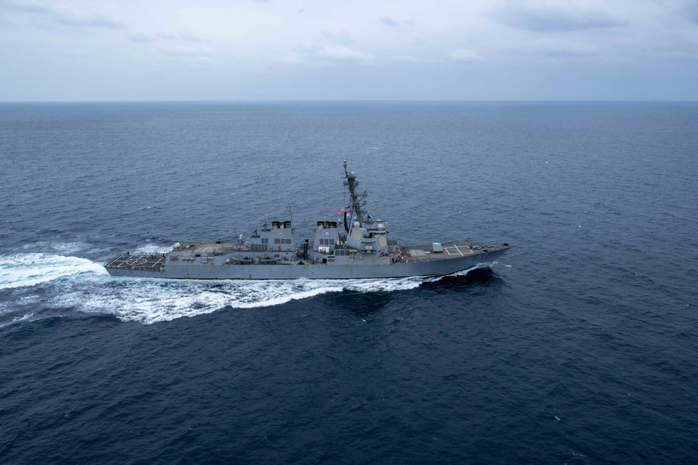 Aerial Photos of USS Mason in the Red Sea During Operation Prosperity Guardian